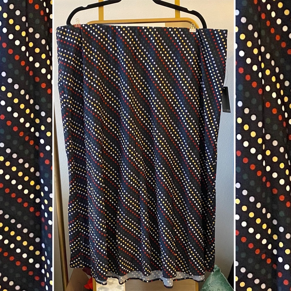 Eloquii Polka Dot Bias Cut Skirt